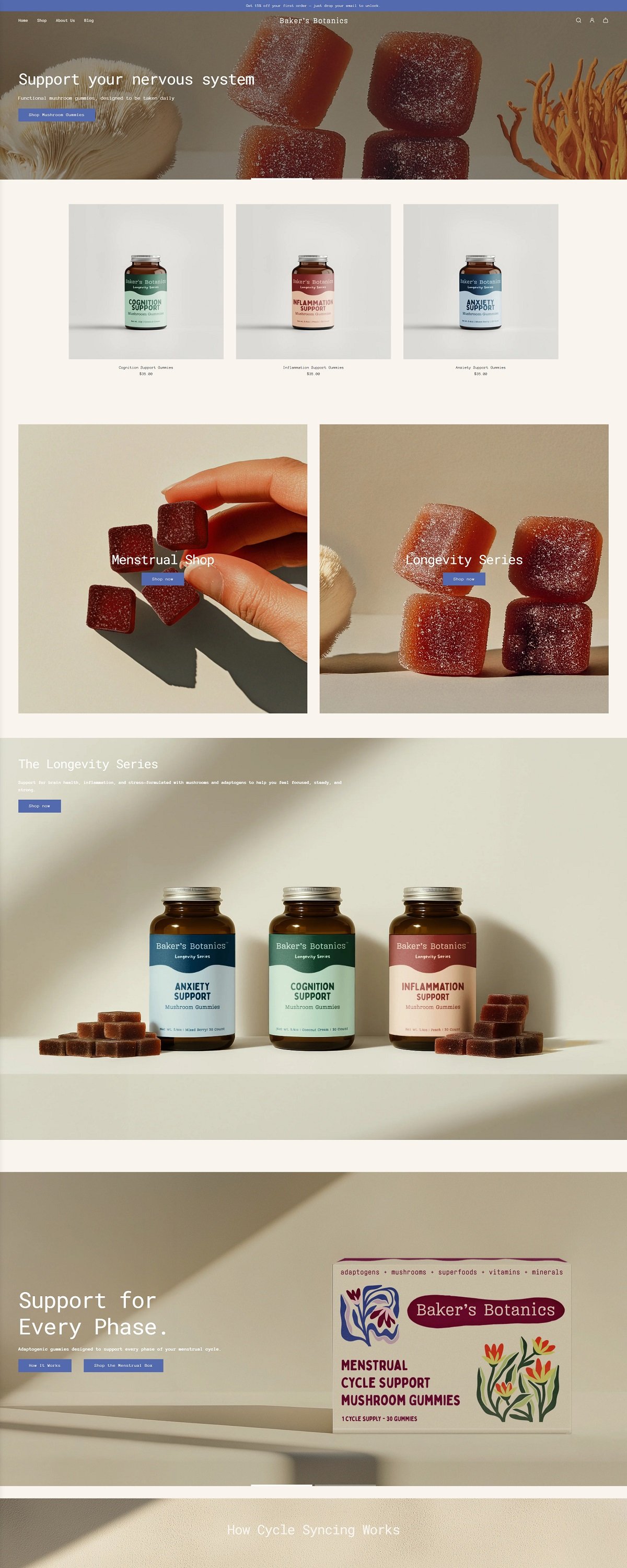 eCommerce website: Baker’s Botanics