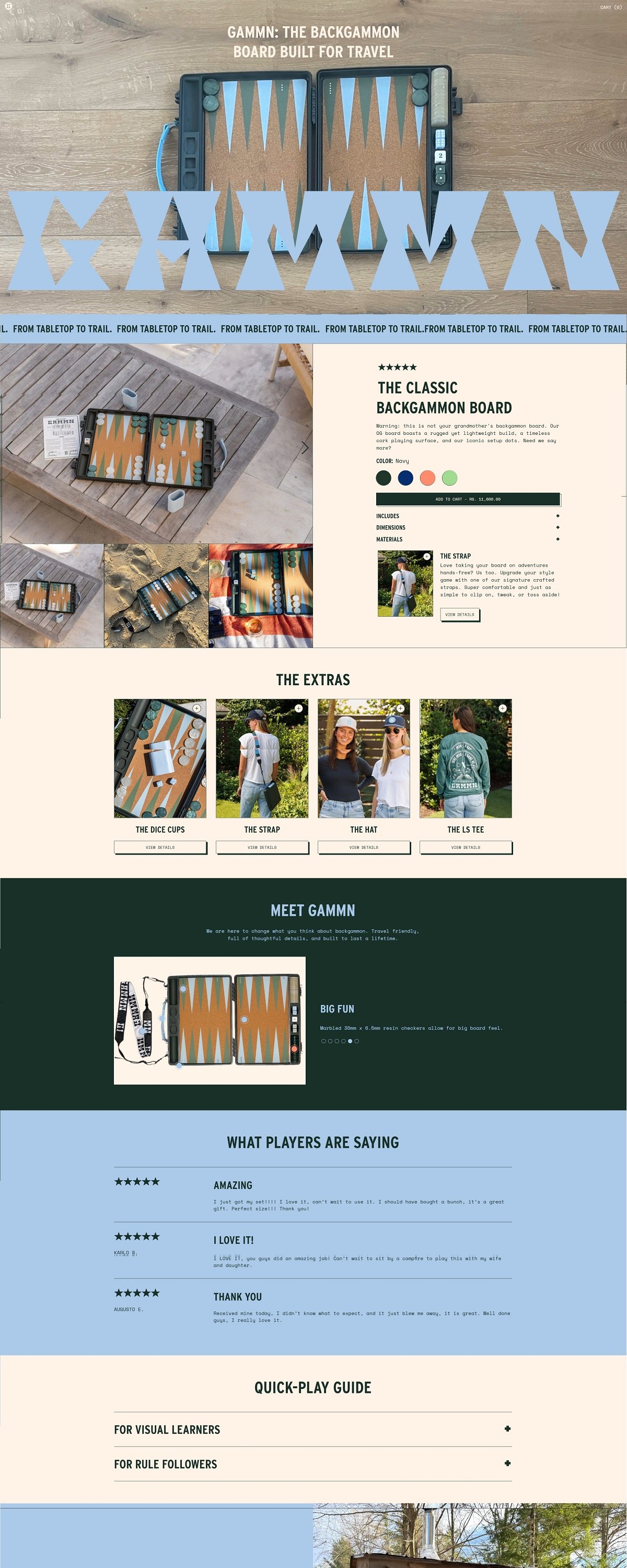 eCommerce website: GAMMN