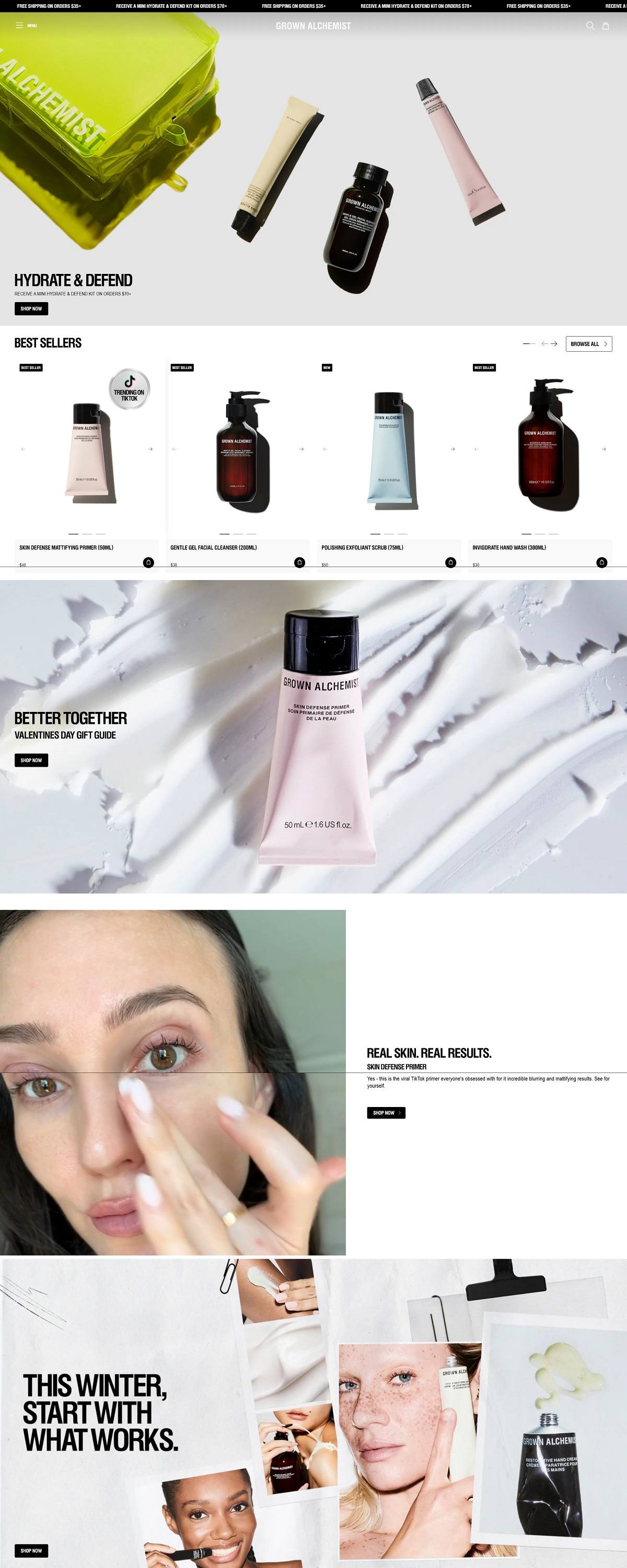 eCommerce website: Grown Alchemist