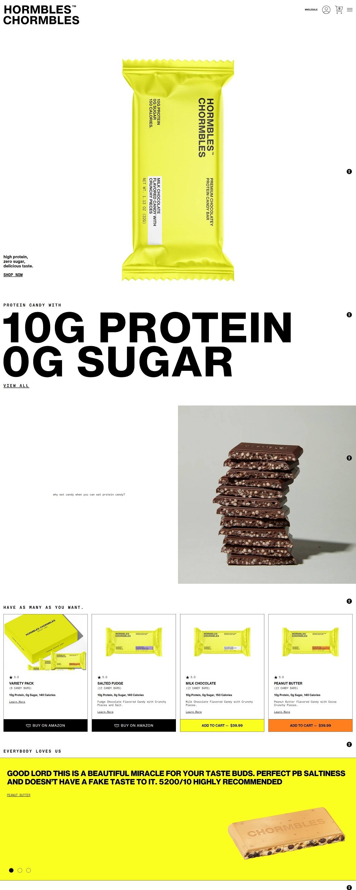 eCommerce website: Hormbles Chrombles