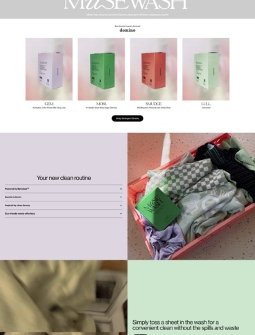 eCommerce website: Muse Wash