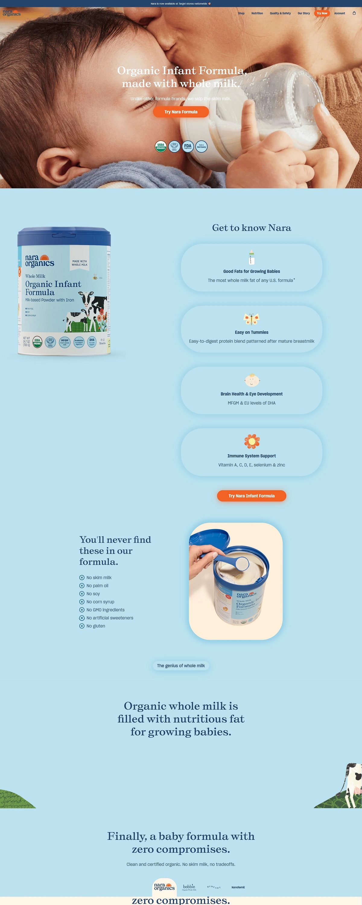 eCommerce website: Nara Organics