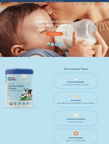 eCommerce website: Nara Organics