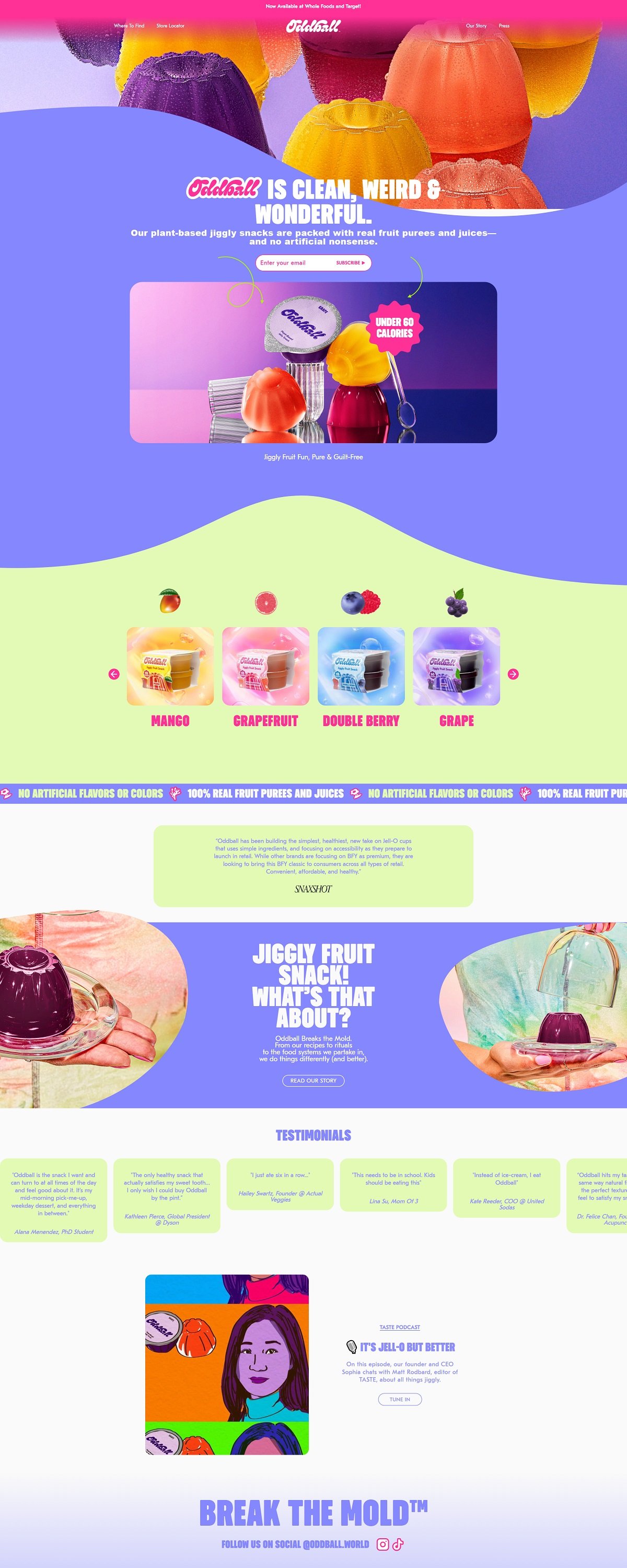 eCommerce website: Oddball