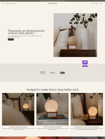 eCommerce website: Rise Centered