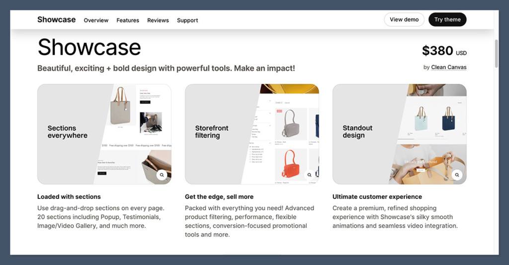 Showcase Shopify Theme 2