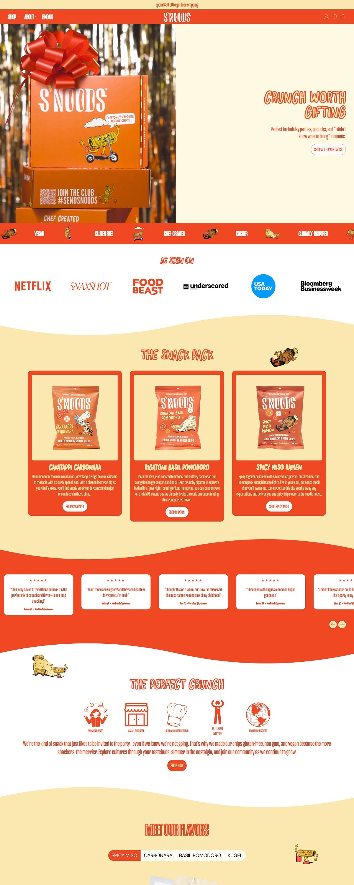 eCommerce website: S’NOODS