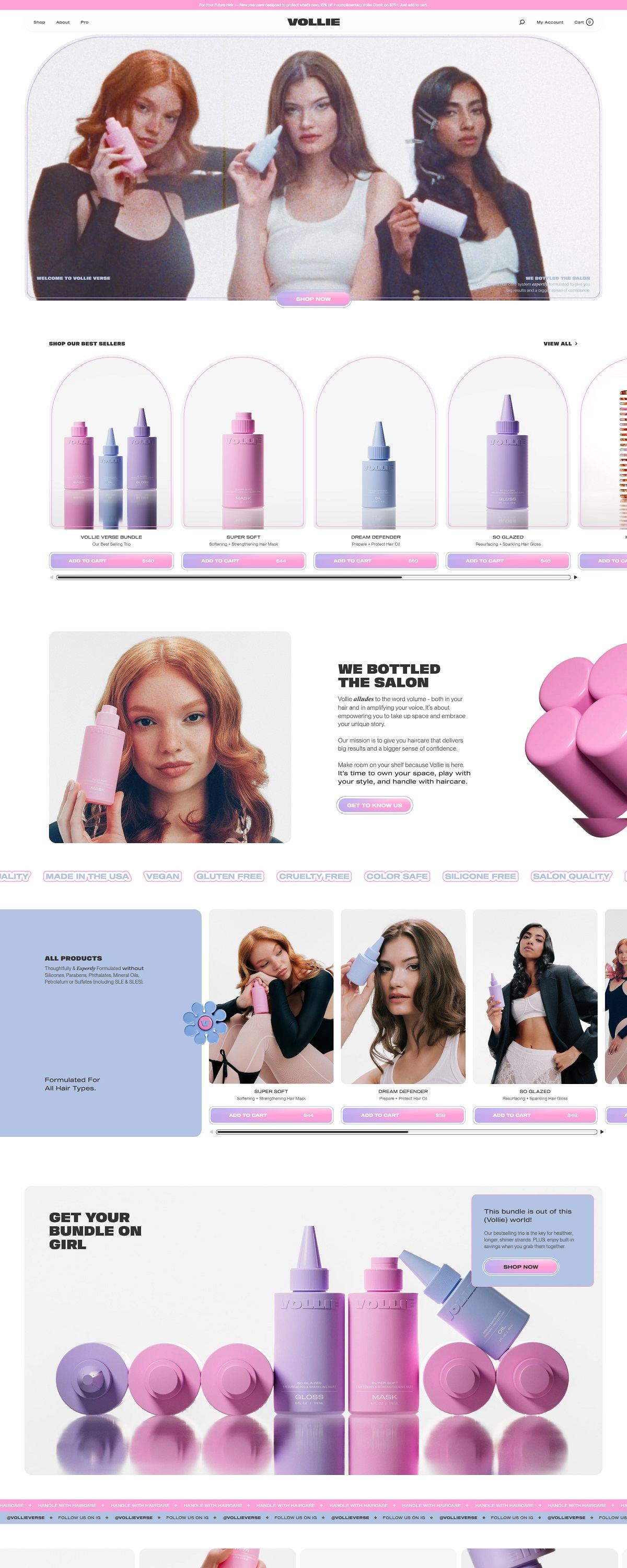 eCommerce website: Vollie