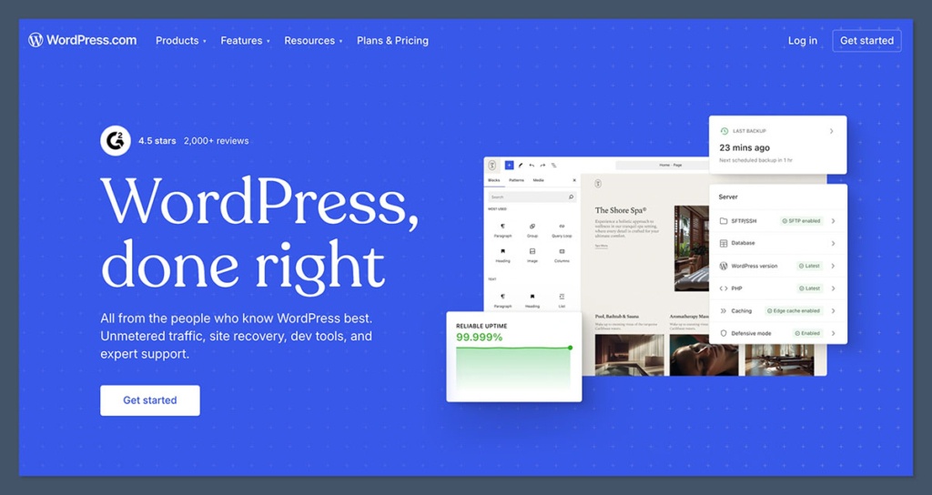 WordPress homepage