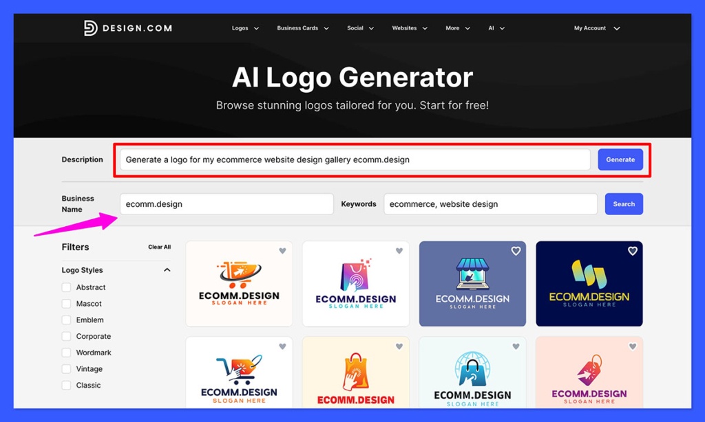 design com ai logo generator