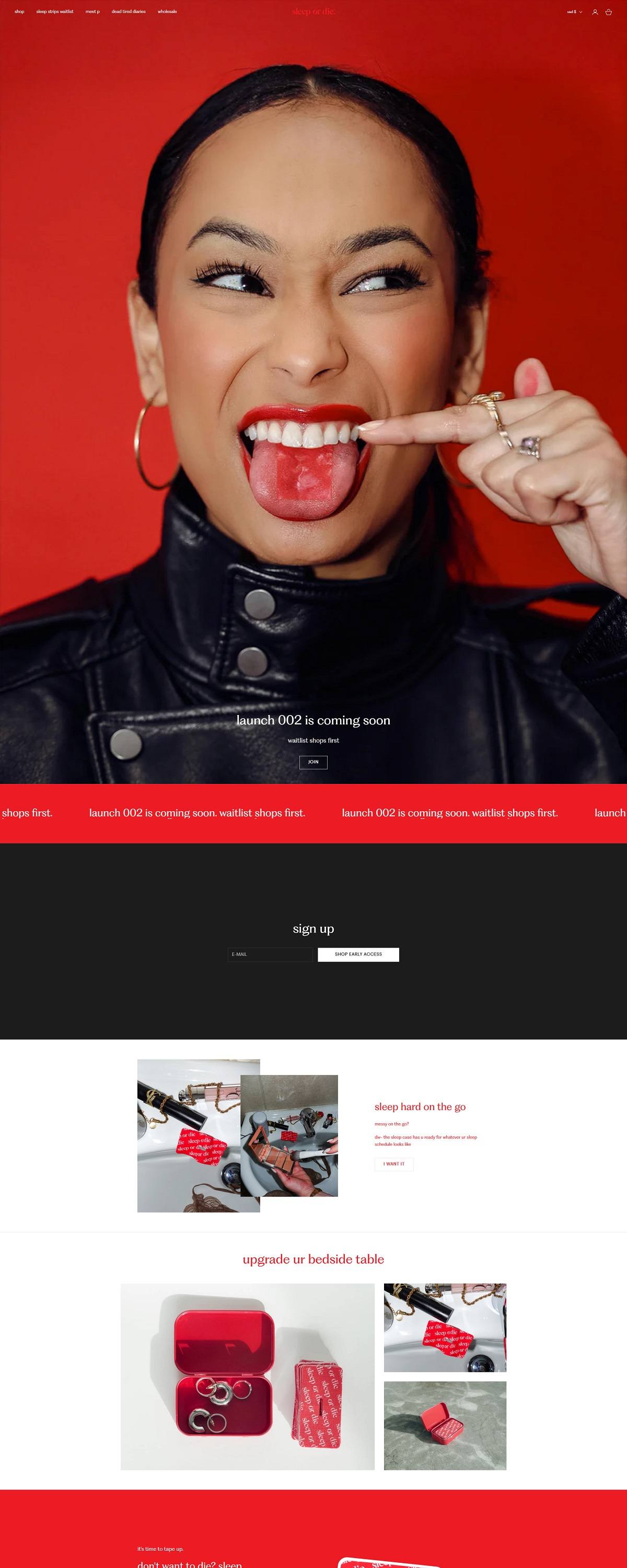 eCommerce website: Sleep or Die