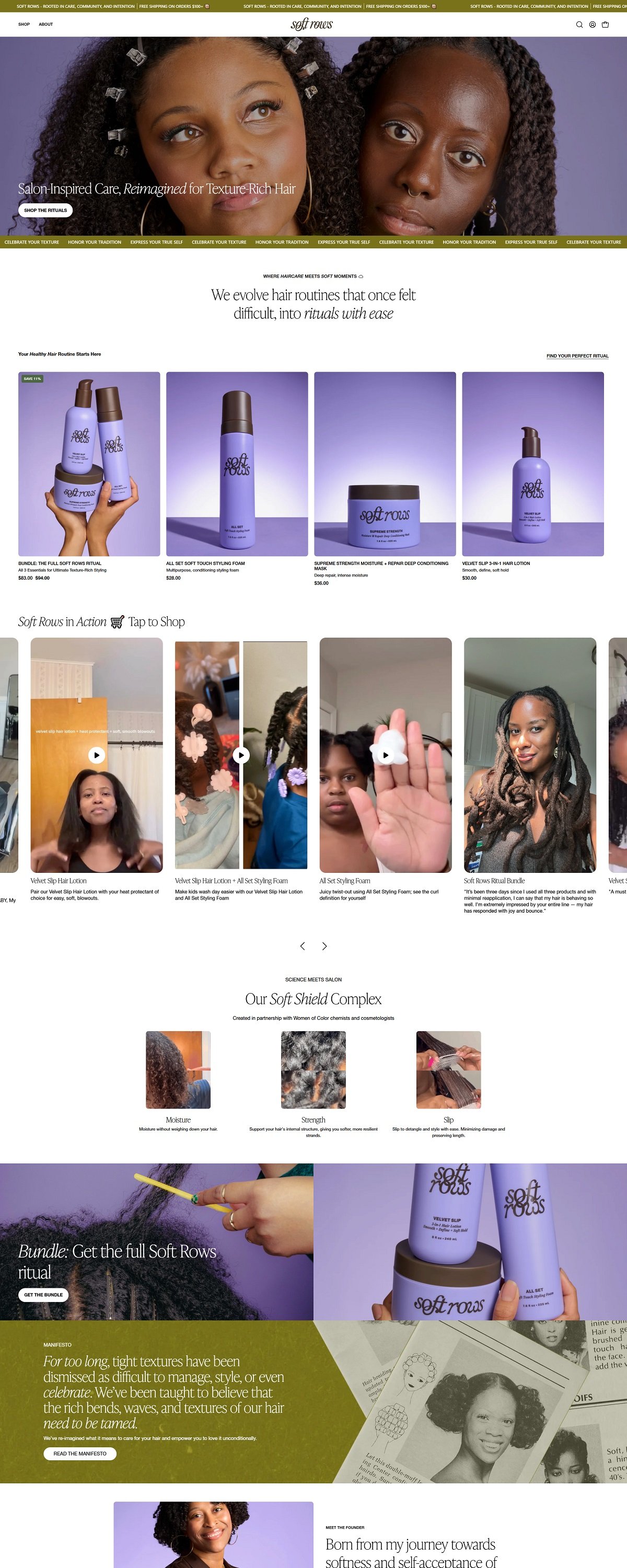 eCommerce website: Soft Rows