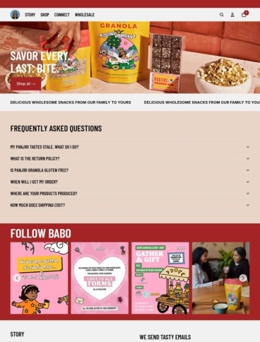 eCommerce website: Babo’s Kitchen