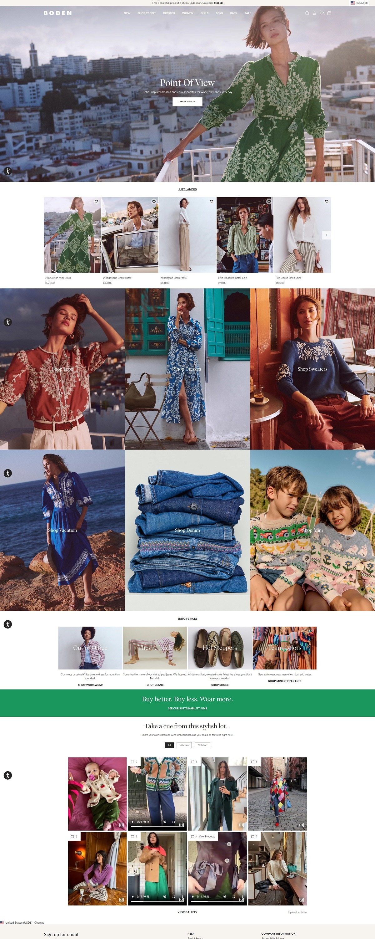 eCommerce website: Boden