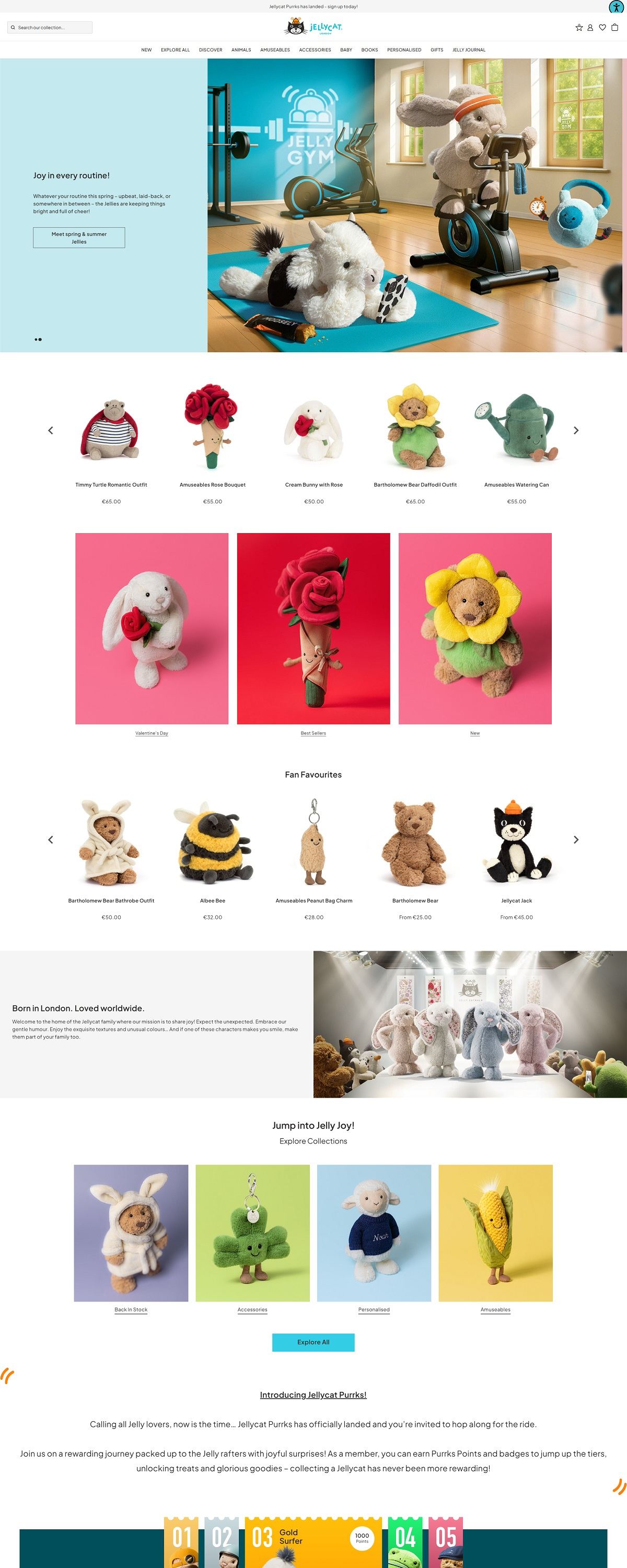 eCommerce website: JellyCat