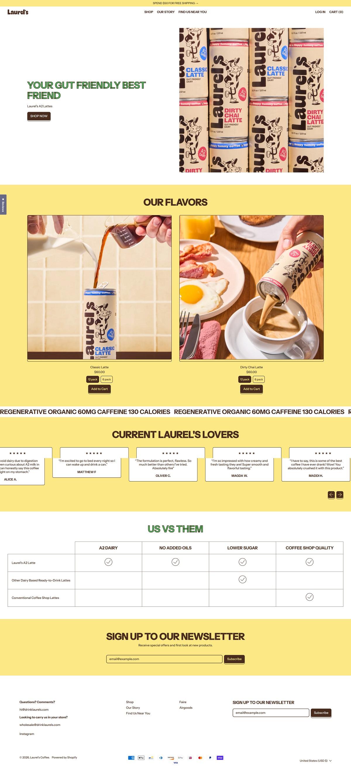 eCommerce website: Laurels