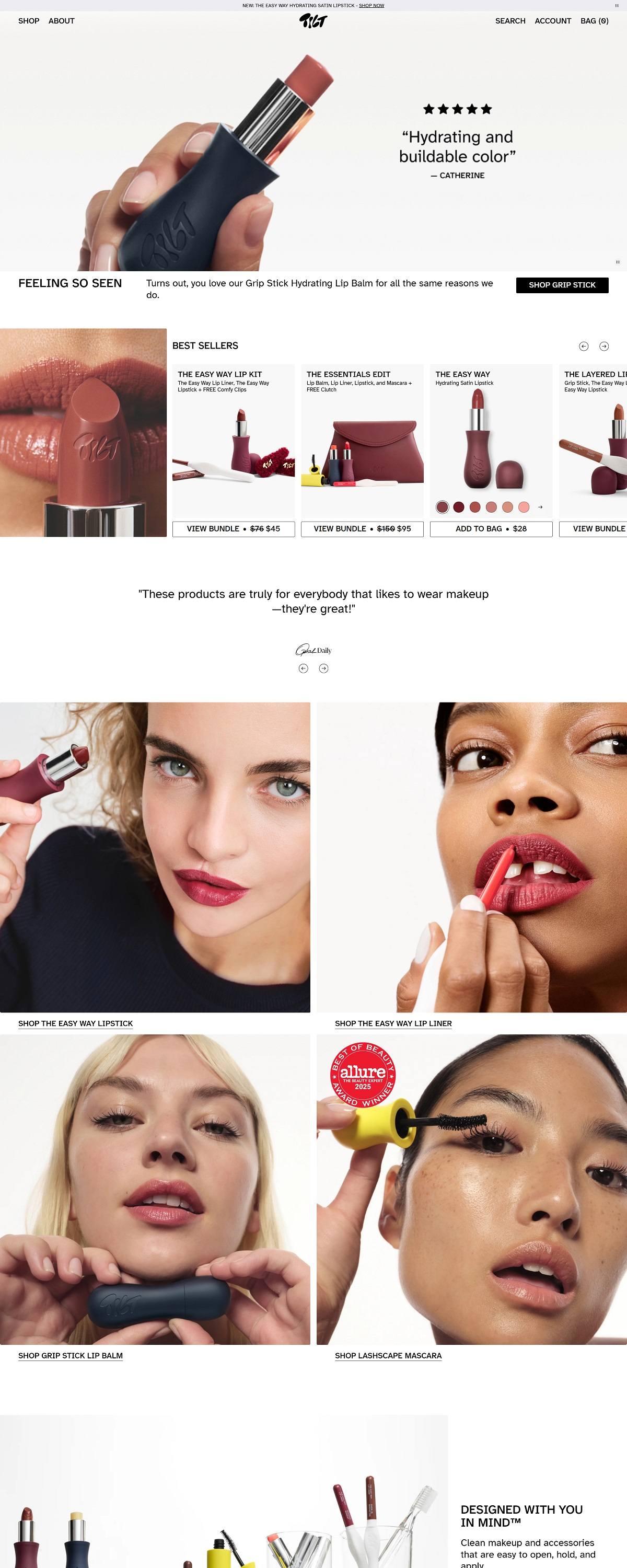 eCommerce website: Tilt Beauty