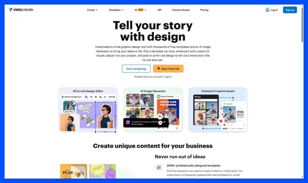 VistaCreate Homepage