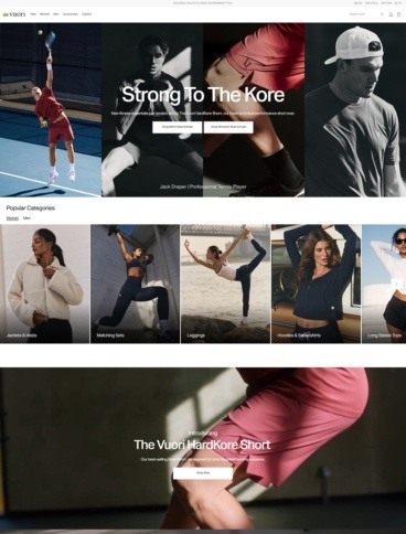 eCommerce website: Vuori