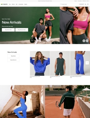eCommerce website: Vuori