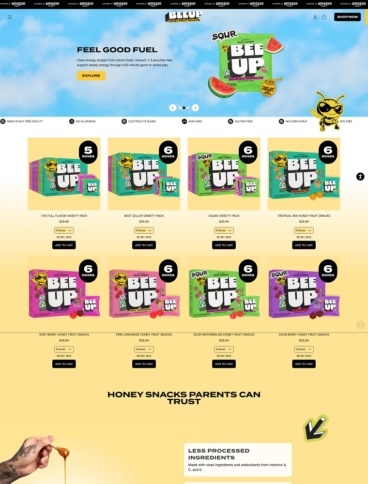 eCommerce website: Bee Up Snacks