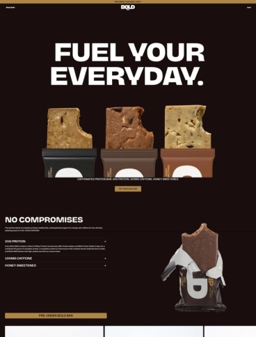 eCommerce website: BOLD BAR