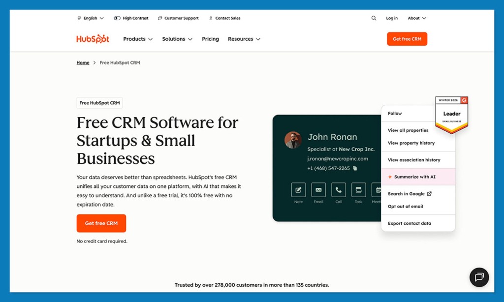 hubspot free crm