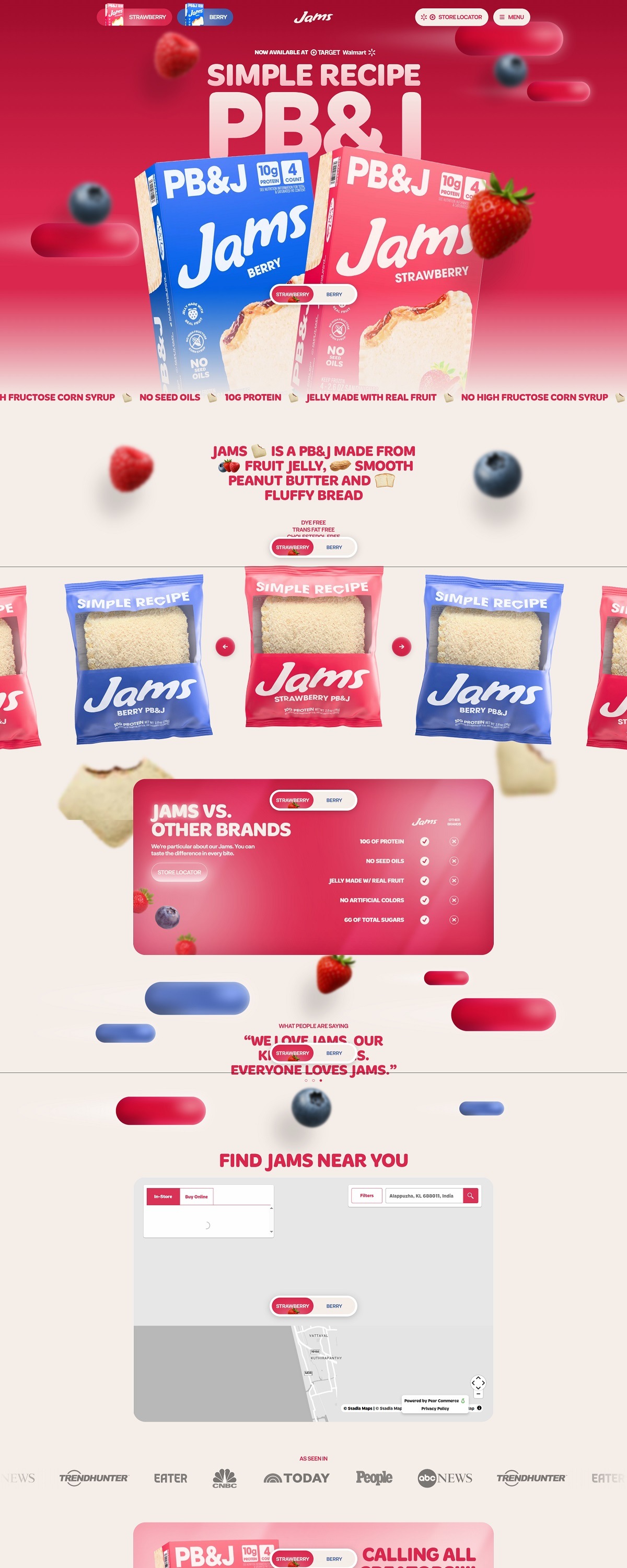 eCommerce website: Jams