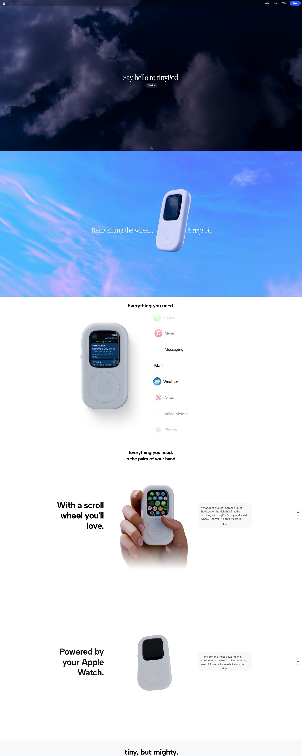 eCommerce website: tinyPod