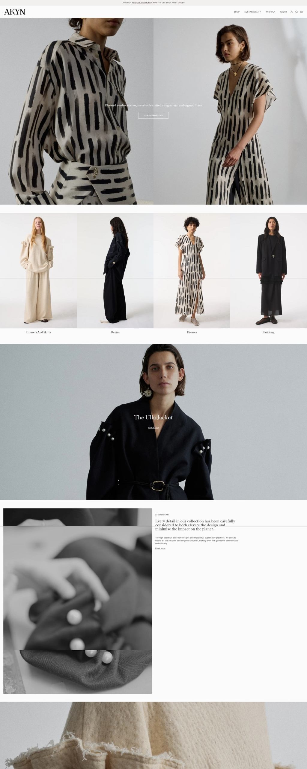 eCommerce website: AKYN