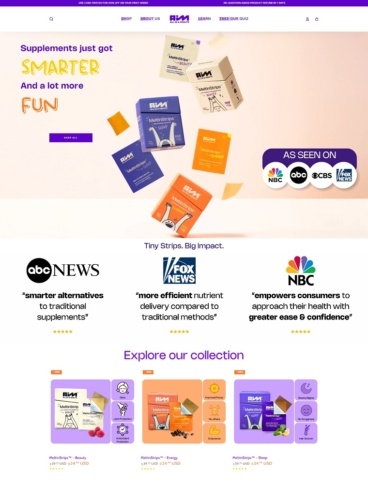 eCommerce website: AIM Nutrition