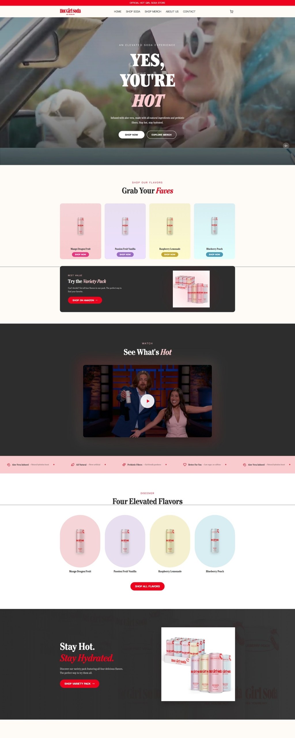 eCommerce website: Hot Girl Soda
