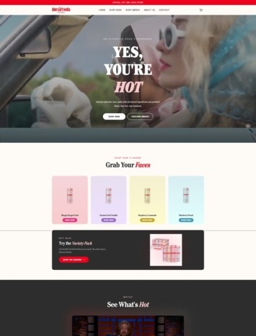 eCommerce website: Hot Girl Soda