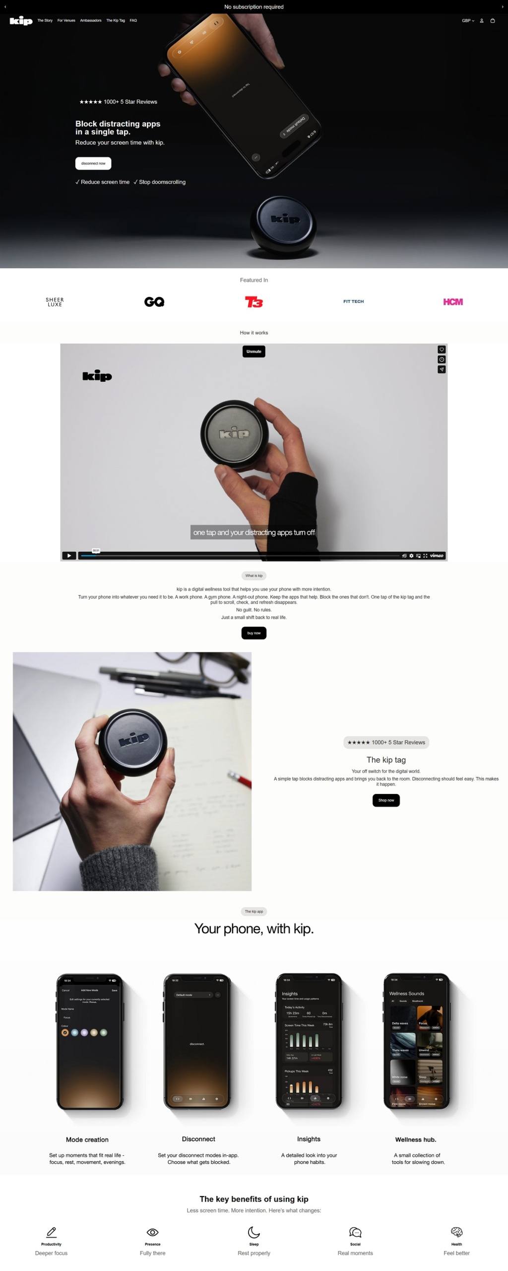 eCommerce website: Kip Life