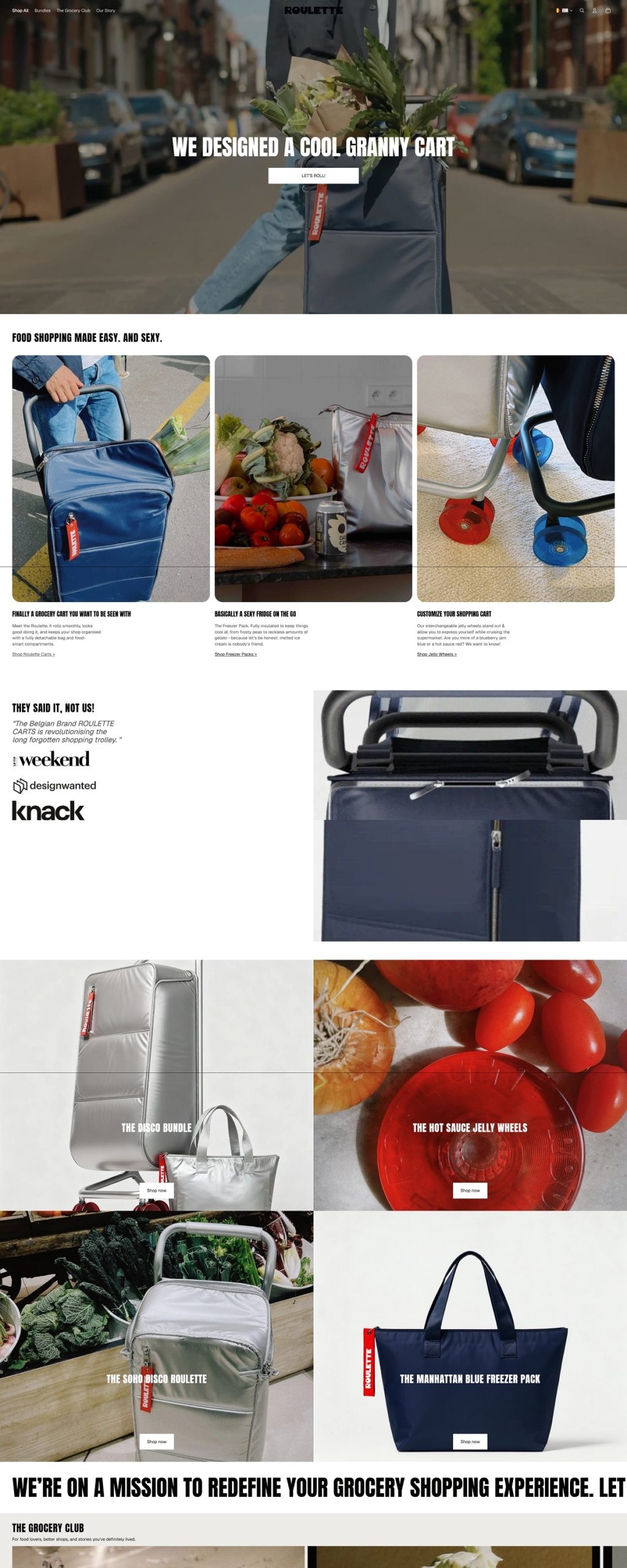 eCommerce website: Roulette Carts