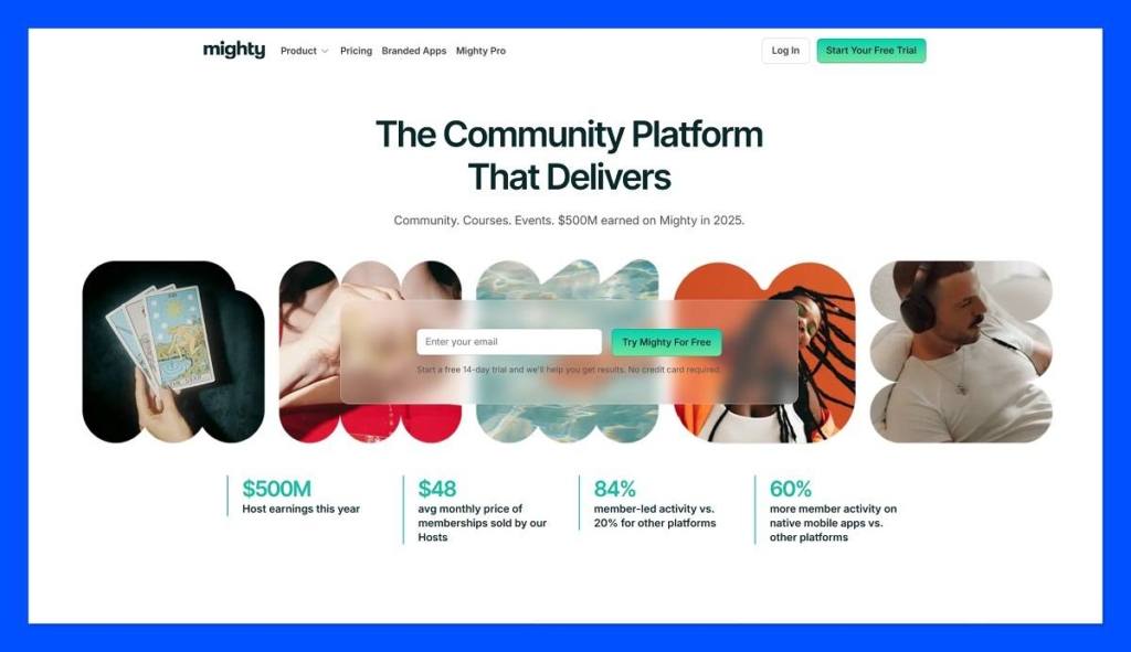 mighty networks homepage