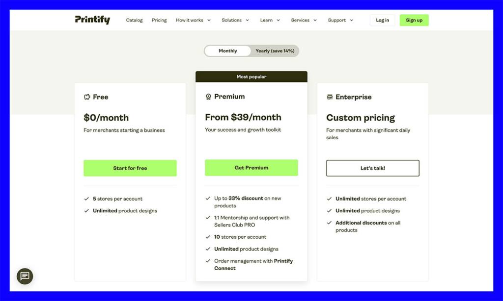 printify pricing