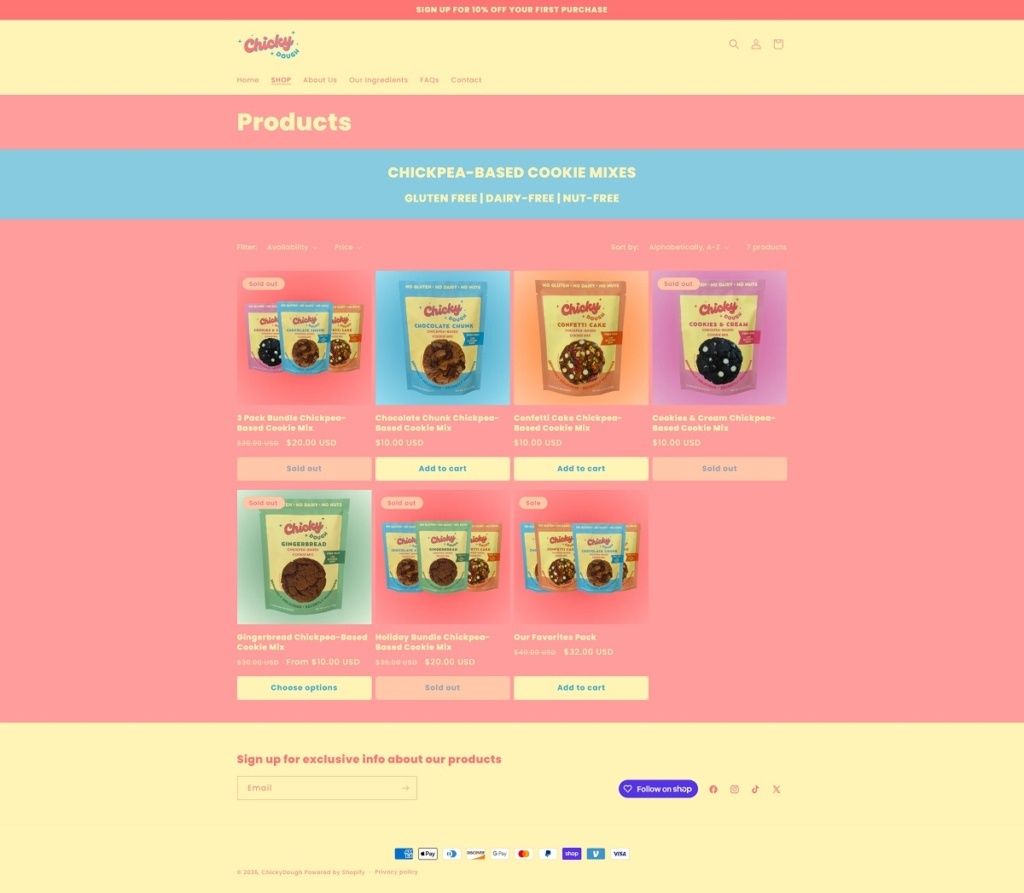 ChickyDough | eCommerce Website Design Gallery & Tech Inspiration