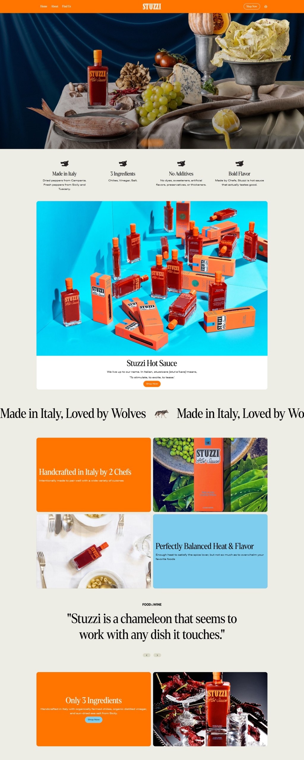 eCommerce website: Stuzzi Hot Sauce
