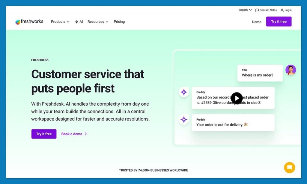 freshdesk freshworks homepage
