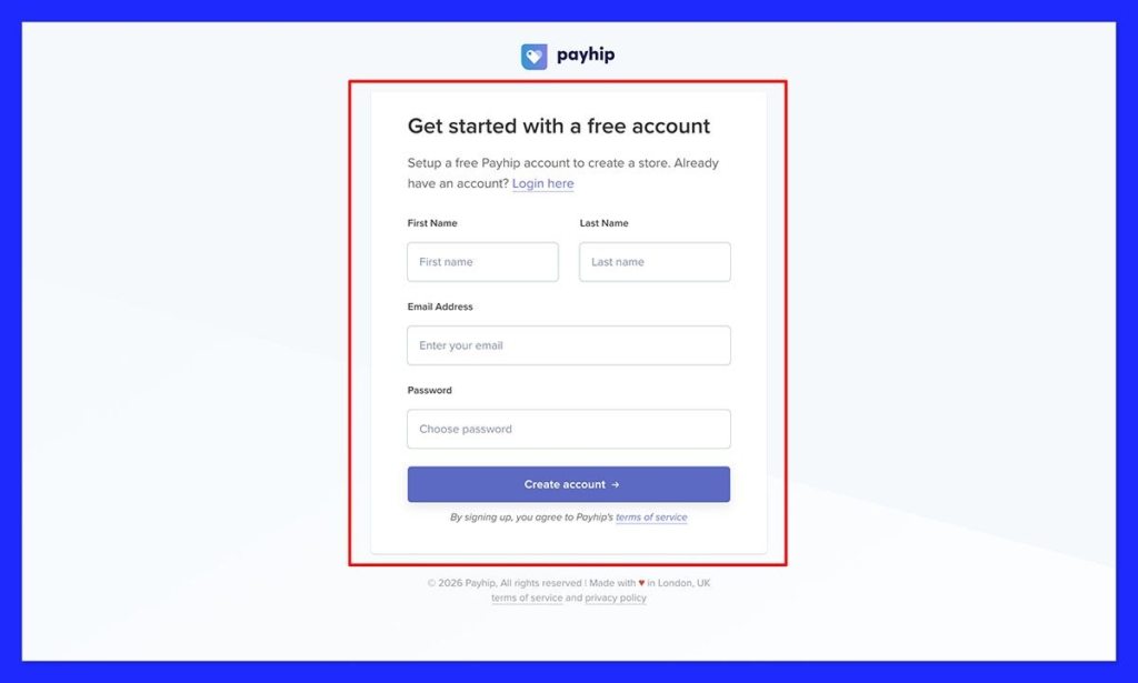 payhip create free account