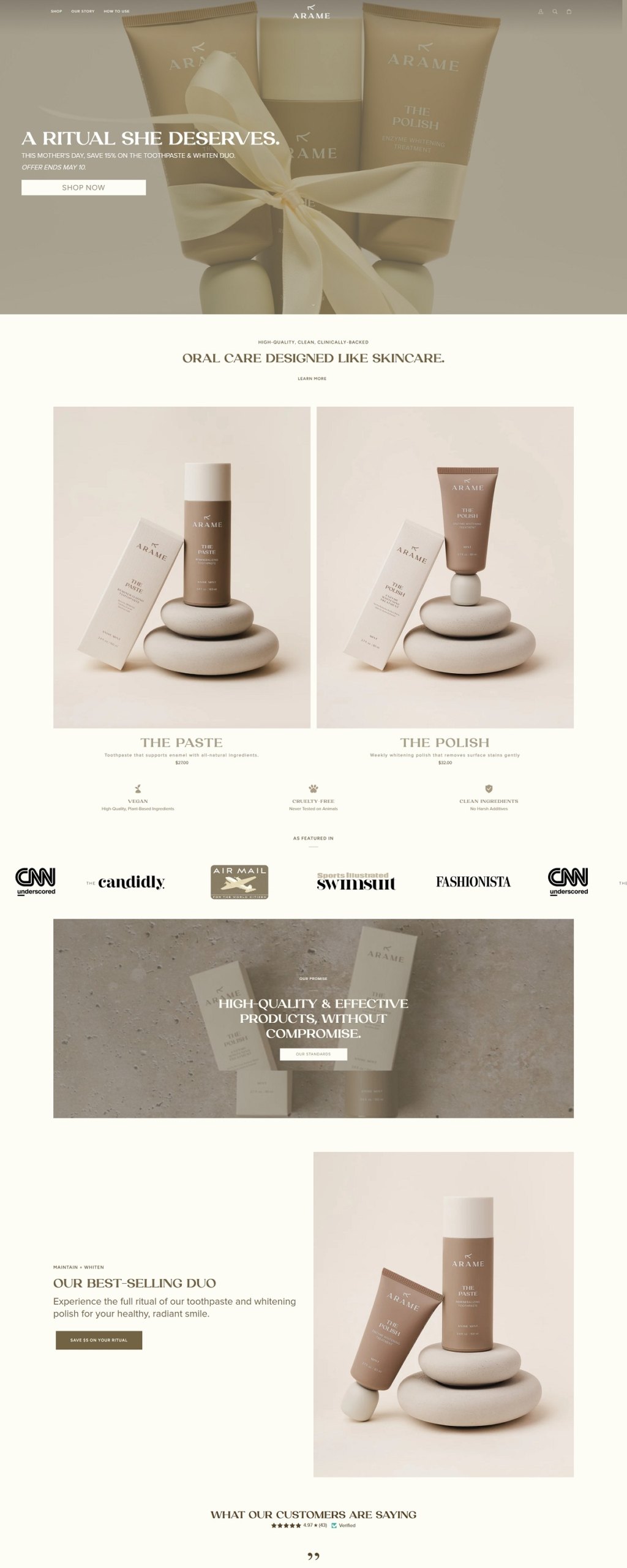 eCommerce website: Arame
