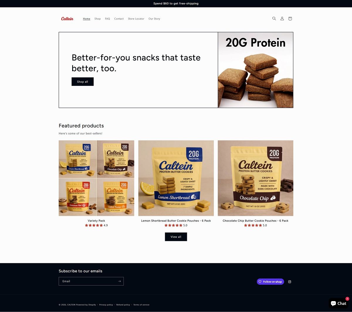 eCommerce website: Caltein