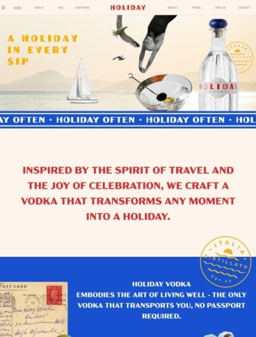 eCommerce website: Holiday Vodka