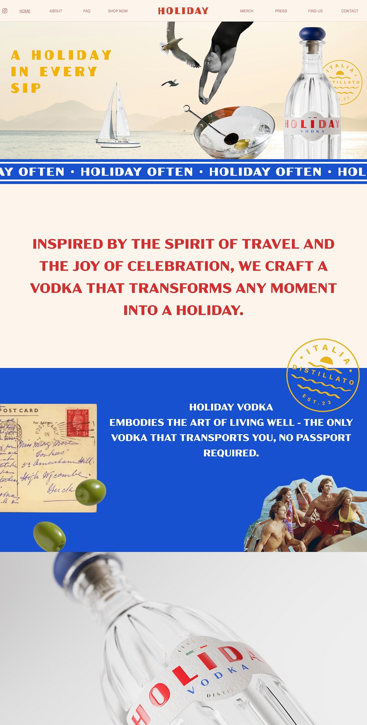 eCommerce website: Holiday Vodka