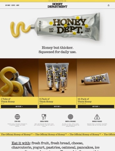 eCommerce website: Honey Department