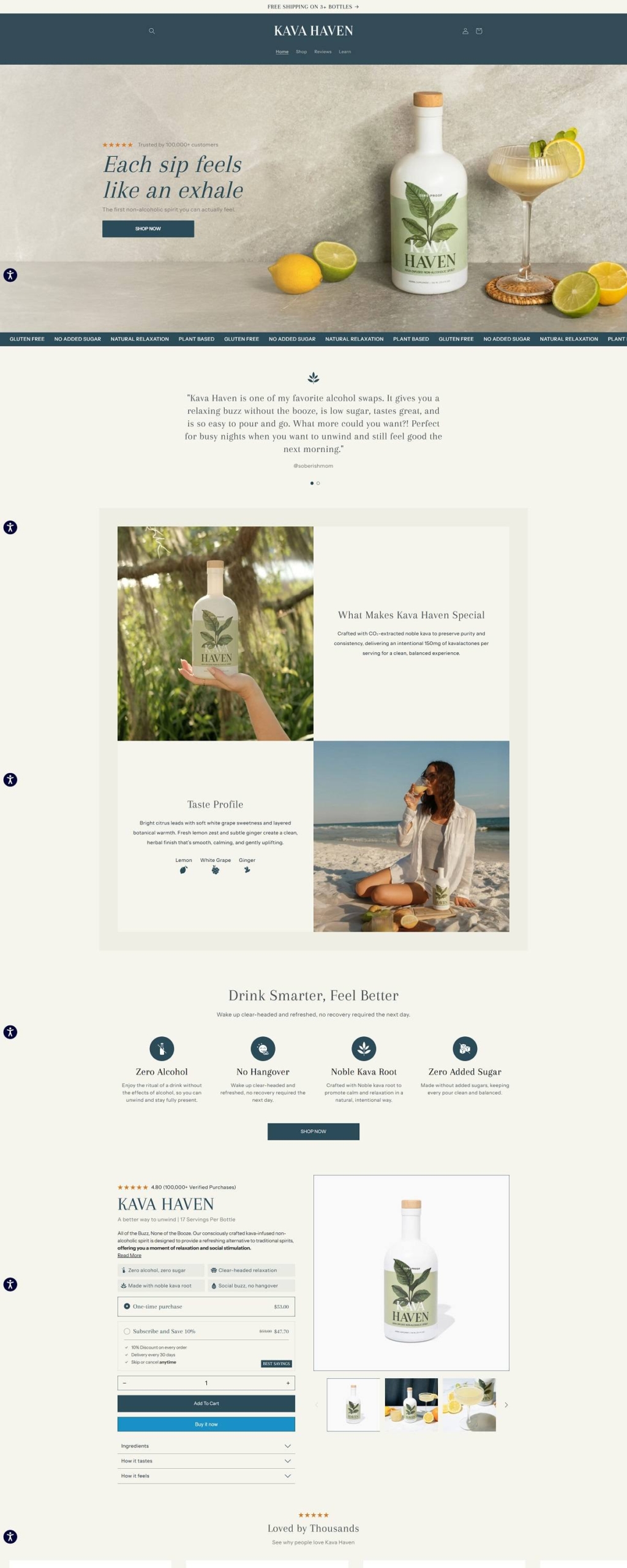 eCommerce website: Kava Haven