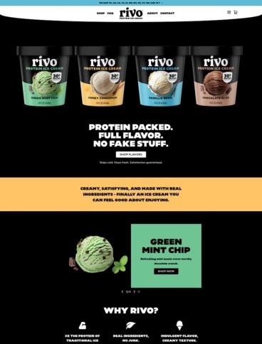 eCommerce website: Rivo Protein Ice Cream