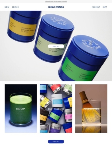 eCommerce website: Rocky’s Matcha