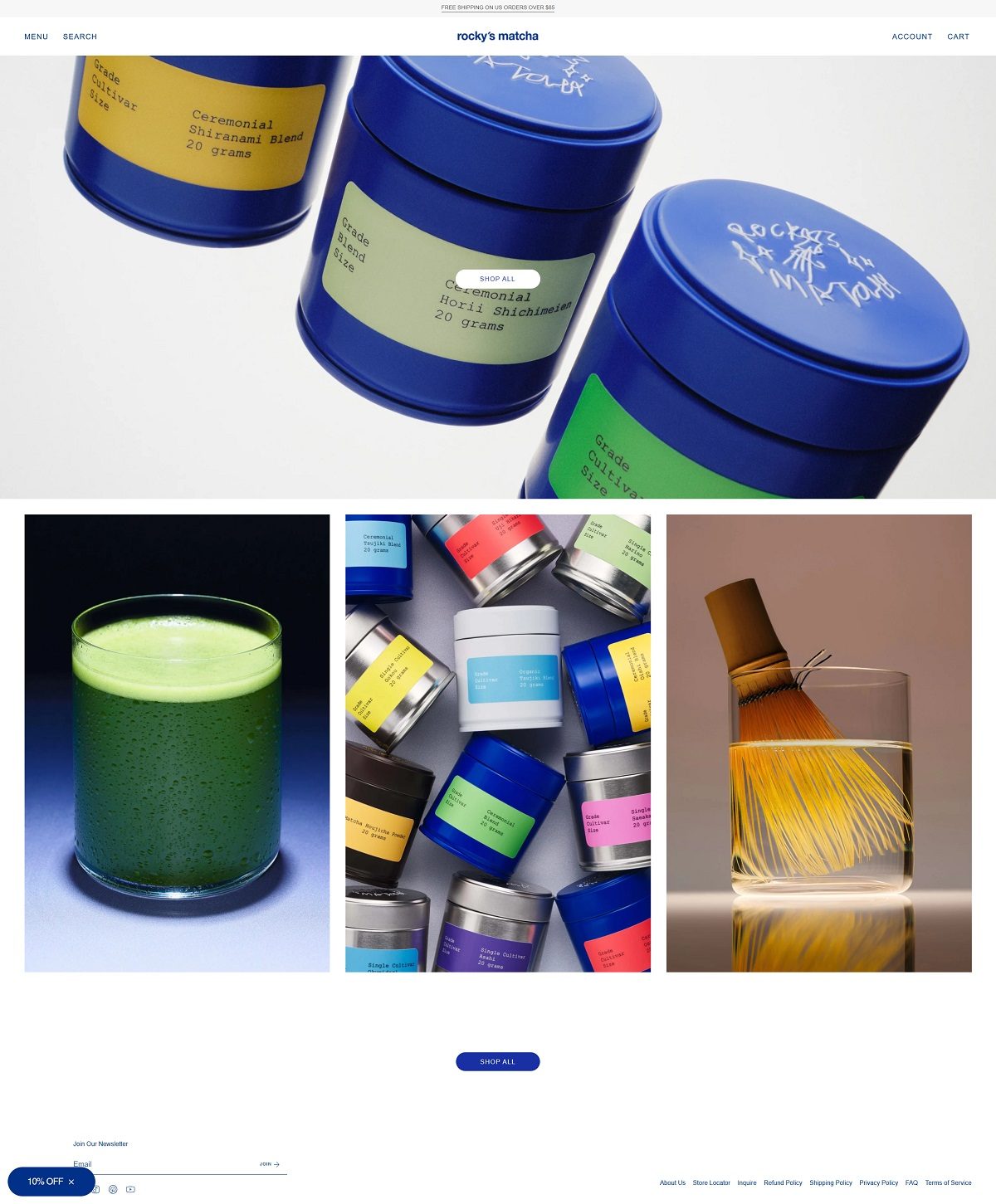 eCommerce website: Rocky’s Matcha